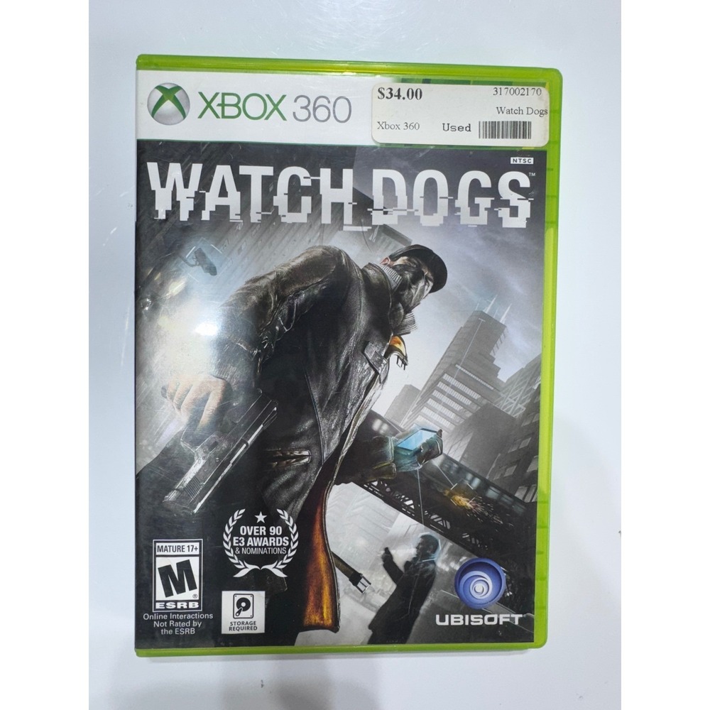 Ubisoft Watch Dogs Green Xbox 360 Video Game Action Adventure Open World